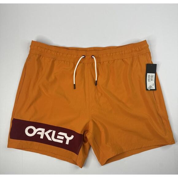 Oakley Men's Beach Color Orange Block 16inch Board Short 2XL Xxl mash liner - Picture 1 of 10